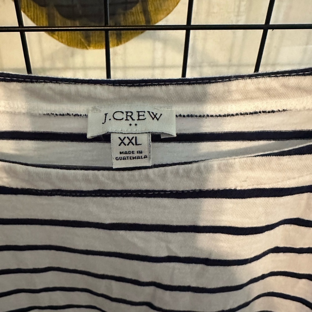 J. Crew White and Black Striped Top xxl - Picture 2 of 4